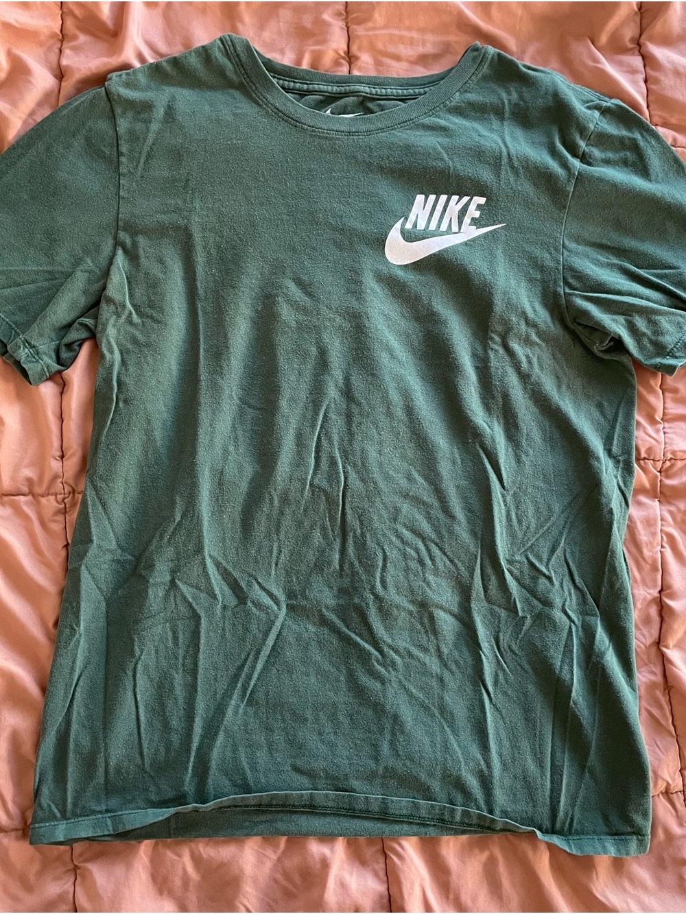 Nike Green Short-Sleeve Crew with White Swoosh